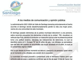 Confirman autoridades Homicidio de la joven Claudia, quien fue localizada sin vida al interior de una camioneta el pasado domingo en Valle de Santiago.