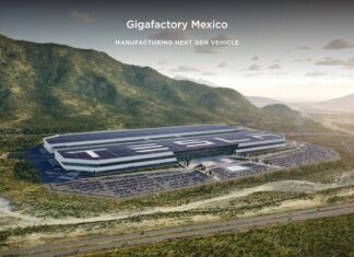 Elon Musk muestra fotografía del diseño exterior de la planta de Tesla en Nuevo León.