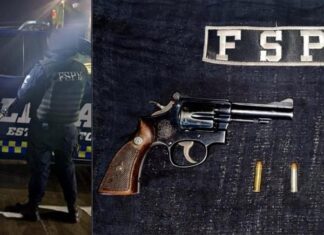 Detienen efectivos de las FSPE en Huanímaro, a una persona que portaba un revólver y varios cartuchos útiles.