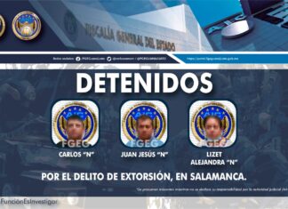 FGE detiene a presuntos extorsionadores en Salamanca.