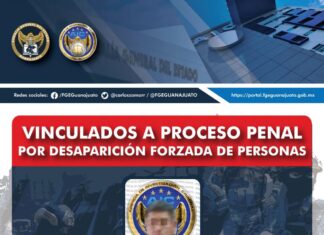 La FGE obtiene vinculación a proceso penal para mando policial de Romita y para sus cómplices, por el delito de desaparición forzada de personas.
