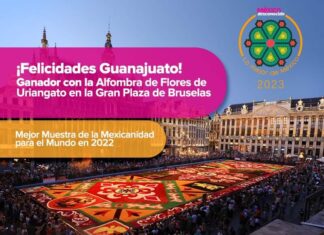 Alfombra de Flores de URIANGATO, es la mejor muestra de Mexicanidad para el mundo en Bruselas 2022.