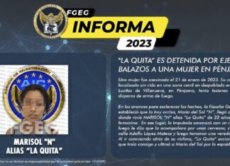 «LA QUITA” ES DETENIDA POR EJECUTAR A BALAZOS A UNA MUJER EN PÉNJAMO