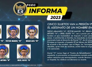 CINCO SUJETOS VAN A PRISIÓN POR EL ASESINATO DE UN HOMBRE EN LEÓN