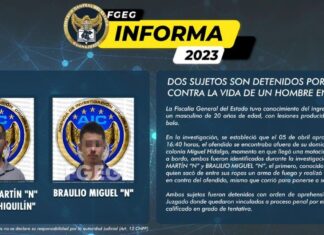 DOS SUJETOS SON DETENIDOS POR ATENTAR CONTRA LA VIDA DE UN HOMBRE EN PÉNJAMO