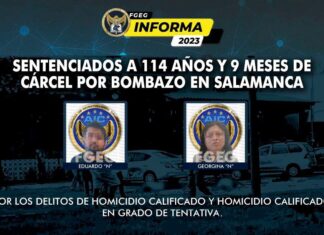 La Fiscalía de Guanajuato logró una condena de cárcel contra la pareja que hizo estallar un regalo bomba en el restaurante – bar Barra 16.04 de Salamanca.