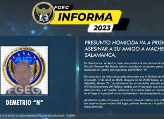 PRESUNTO HOMICIDA VA A PRISIÓN POR ASESINAR A SU AMIGO A MACHETAZOS EN SALAMANCA