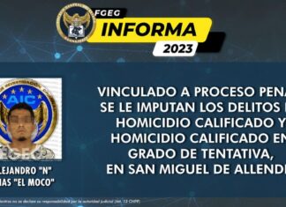 Presunto homicida de un menor de edad es vinculado a proceso penal en San Miguel de Allende.