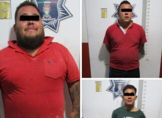 Policía de Guanajuato detuvo a tres sujetos que golpearon a una persona al interior de su domicilio.