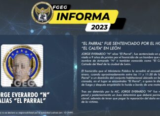 “EL PARRAL” FUE SENTENCIADO POR EL HOMICIDIO DE “EL CALITA” EN LEÓN