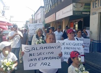 En Salamanca, marchan para exigir paz y seguridad.