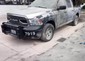 Sujetos desconocidos intentaron incendiar una unidad de la Secretaría de Seguridad Ciudadana en la colonia Jardines en Celaya.