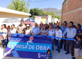 Se entrega la pavimentación de la calle principal de la comunidad de La Virgen, en Salvatierra.