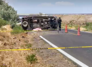 Una persona murió en un accidente tipo volcadura en la carretera Valle- Jaral del Progreso.
