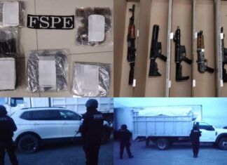Fuerzas de Seguridad Pública del Estado (FSPE), aseguraron en Villagran dos camionetas con reporte de robo.