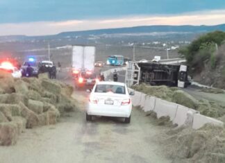Conductor de un tráiler murió después de impactar la unidad con la guarnición de concreto en la carretera Leon – Lagos de Moreno.