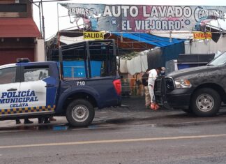 Ataque armado en un autolavado en la comunidad de La Cruz en Celaya, dejo un saldo de tres trabajadores sin vida,la tarde de este martes.