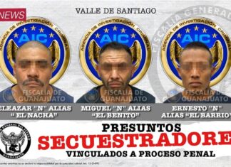 AGENTES DE LA FISCALÍA DE GUANAJUATO DETIENEN A PRESUNTOS SECUESTRADORES Y LIBERAN A VÍCTIMA EN VALLE DE SANTIAGO.