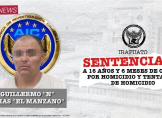 LA FISCALÍA DE GUANAJUATO OBTIENE SENTENCIA PARA “EL MANZANO”, PELIGROSO SICARIO DE UN GRUPO DELICTIVO
