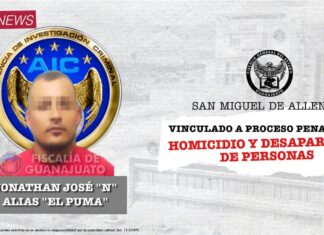 LA FISCALÍA DE GUANAJUATO OBTIENE PRISIÓN PARA “EL PUMA” POR HOMICIDIO Y DESAPARICIÓN DE PERSONAS, EN SAN MIGUEL DE ALLENDE
