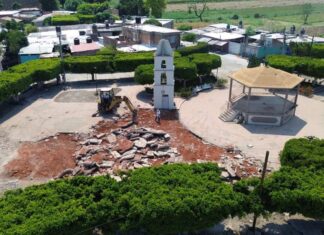 INICIAN LOS TRABAJOS DE REHABILITACION DEL JARDIN DE SANTA RITA, EN SANTIAGO MARAVATÍO.