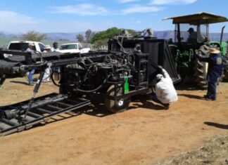 Profesores de la Universidad de Guanajuato obtienen patente de una máquina cosechadora de agave.