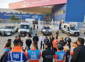 Secretaría de Salud envió una brigada de 22 elementos del SUEG Guanajuato y apoyo médico a la zona de desastre por el paso del huracán Otis.