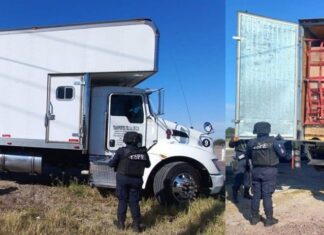FSPE recupera camión con reporte de robo en Villagrán; transportaba ropa y zapatos con un valor superior a los 400 mil pesos.