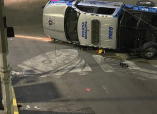 Dos oficiales de la Secretaria de Seguridad Ciudadana resultaron lesionados en un accidente en la colonia Las Fuentes en Celaya