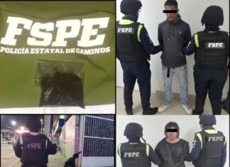 Detienen las #FSPE en Silao a un par de hombres por presunto intento de robo, por la posesión de droga y conducir un vehículo con reporte de robo vigente.