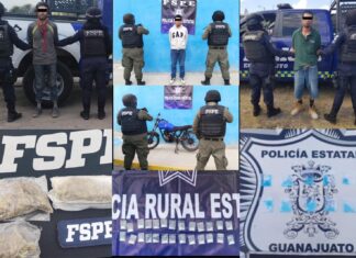 Aseguran las FSPE a tres personas en posesión de varias dosis de cristal y mariguana.