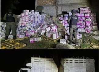 Elementos de la SSCC y FSPE, aseguraron un camión con reporte de robo.