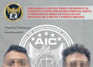 Dos sujetos han sido vinculados a proceso penal por disparar y atentar contra la vida de elementos de la policía