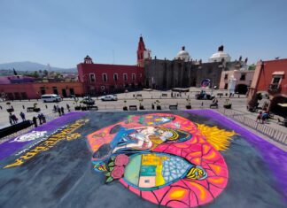 Se inaugura Tapete Monumental de Arte Efímero de Semana Santa en Salvatierra.
