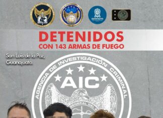 LA FISCALÍA DE GUANAJUATO REALIZÓ UN ASEGURAMIENTO SIN PRECEDENTES DE ARMAS, EN COORDINACIÓN CON LA SSPE Y LA SEDENA, EN SAN LUIS DE LA PAZ; HAY 4 DETENIDOS.