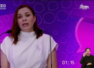 La Güera, Má. De los Angeles Lopez Bedolla, fue la gran ganadora del debate en Yuriria.