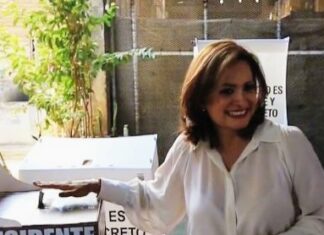 ALMA ALCARAZ VOTA EN SILAO; SE DICE CONTENTA Y TRANQUILA