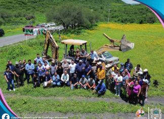 Iniciaron los trabajos para el suministro y colocación de malla ciclónica en el campo deportivo de la comunidad de Ojo de Agua de la Yerbabuena en Santiago Maravatío