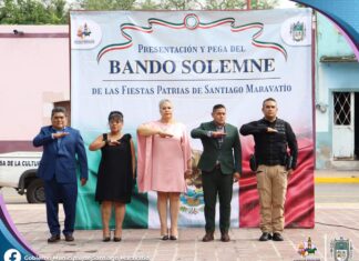 El Presidente Municipal Lupe Paniagua e integrantes del H. Ayuntamiento 2021-2024, develaron el Bando Solemne de las Fiestas Patrias 2024.