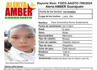 Dara Esmeralda Romo de 12 años, se reporta desaparecida desde el pasado jueves por la mañana.