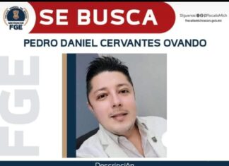 Ofrecen recompensa de 100 mil pesos, para localizar a Pedro Daniel Cervente Ovando, responsable por desaparecer a una mujer