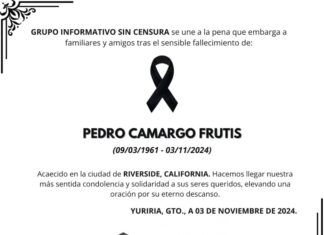 Grupo Informativo Sin Censura se une a la pena que embarga a la familia Camargo Frutis
