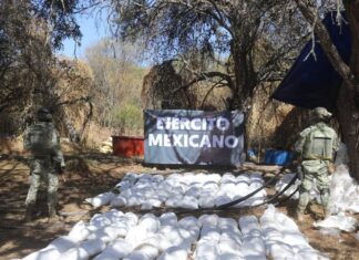 Ejército Mexicano, localizaron y aseguraron un laboratorio clandestino de metanfetamina.