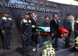 Secretaría de Seguridad y Paz del Estado de Guanajuato, realizo una ceremonia luctuosa en honor del Policía Tercero Vicente Paul Ríos Morales.