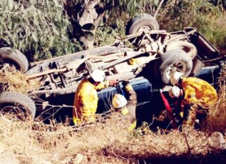 Volcadura en la carretera estatal San José – Tierra Blanca, dejo un saldo de dos personas lesionadas.