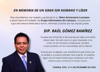 Décimo aniversario luctuoso del Dip. Raúl Gómez Ramirez