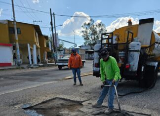 Concluyen trabajos de bacheo en principales bulevares de Salvatierra