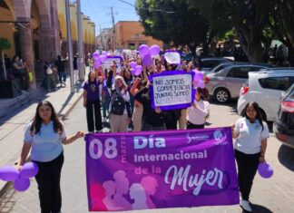 Se realiza marcha pacífica en conmemoración del Día Internacional de la Mujer