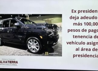 El ex presidente municipal Germán Cervantes, no pago 115 mil pesos de tenencia de la camioneta Tahoe, que utilizo durante tres años, incluso para irse de vacaciones con su familia.