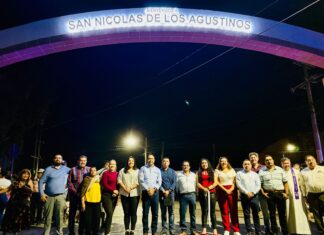 Inauguran arco de bienvenida en San Nicolás de los Agustinos en Salvatierra.
